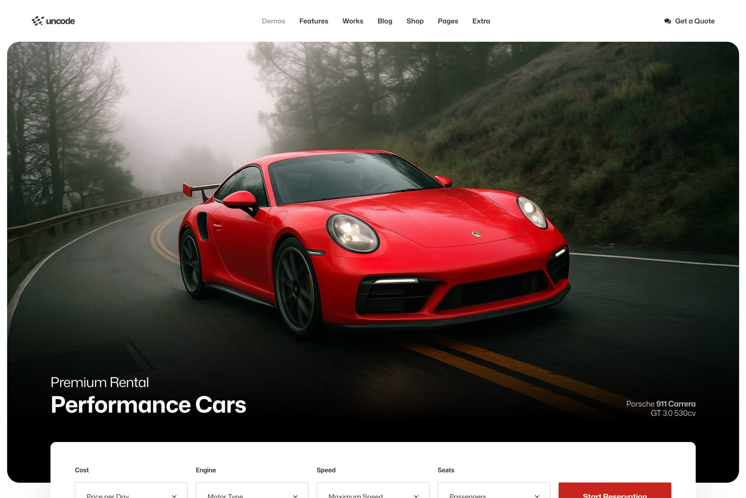 Classic Rental 2 demo homepage Classic Rental Uncode b scaled