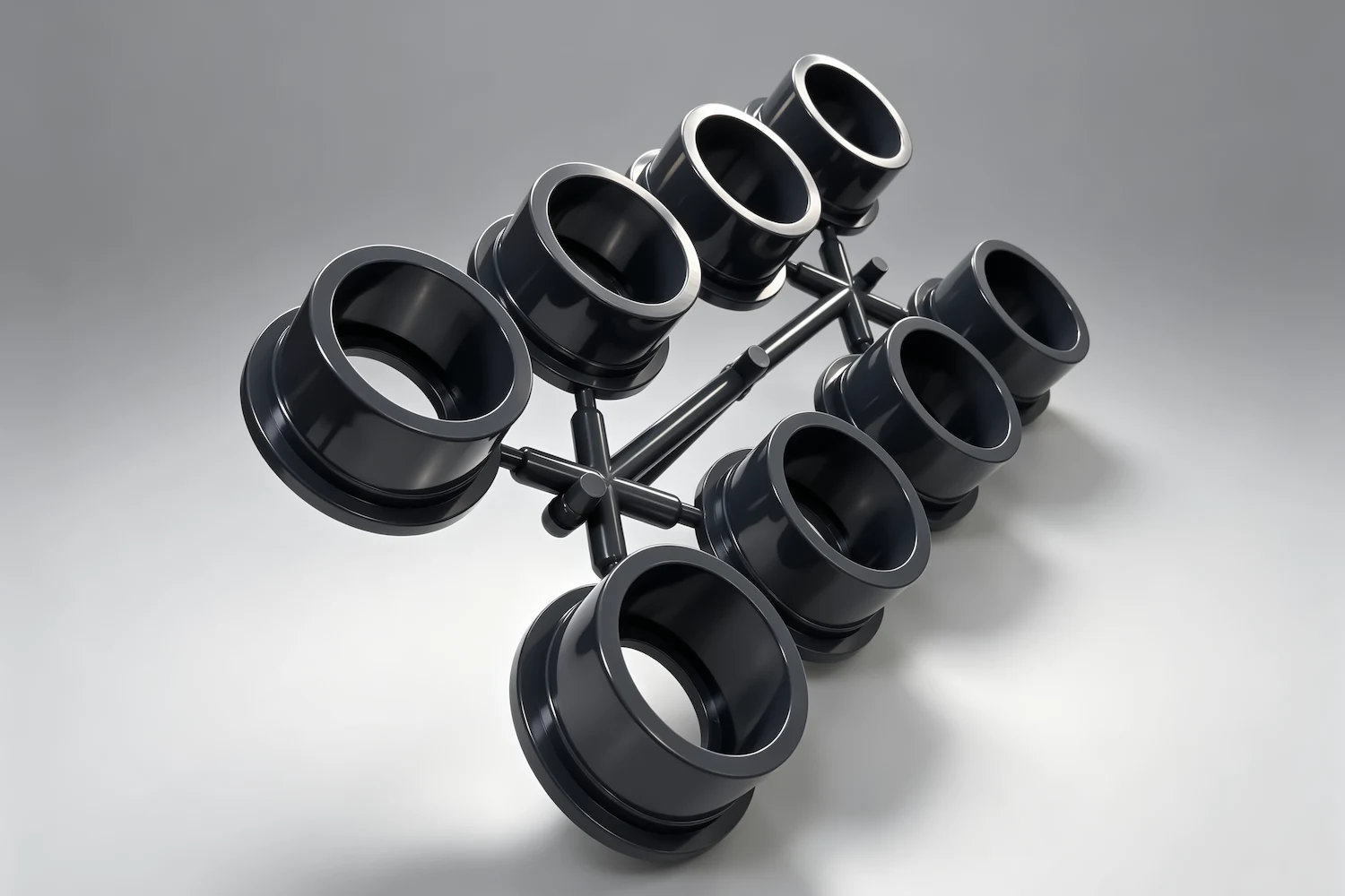 PVC-U Double Union Ball Valve Manufacturing Process 2 PVC-U double union ball valve components produced through precision injection molding for consistent manufacturing quality